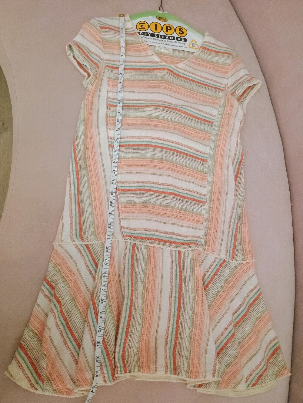 Caslon Striped Knit Top in Coral  & Cream Linen Blend! - Picture 5 of 6